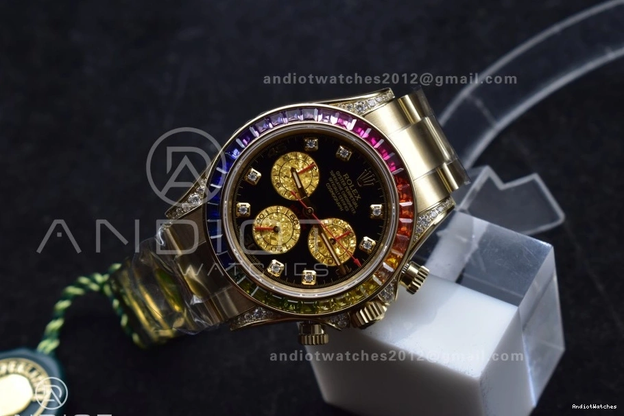 Bracelet SH Edition Dial 116598RBOW YG Timeless Daytona 1:1 Black Diamonds 779 Best ZF Rainbow on 0409